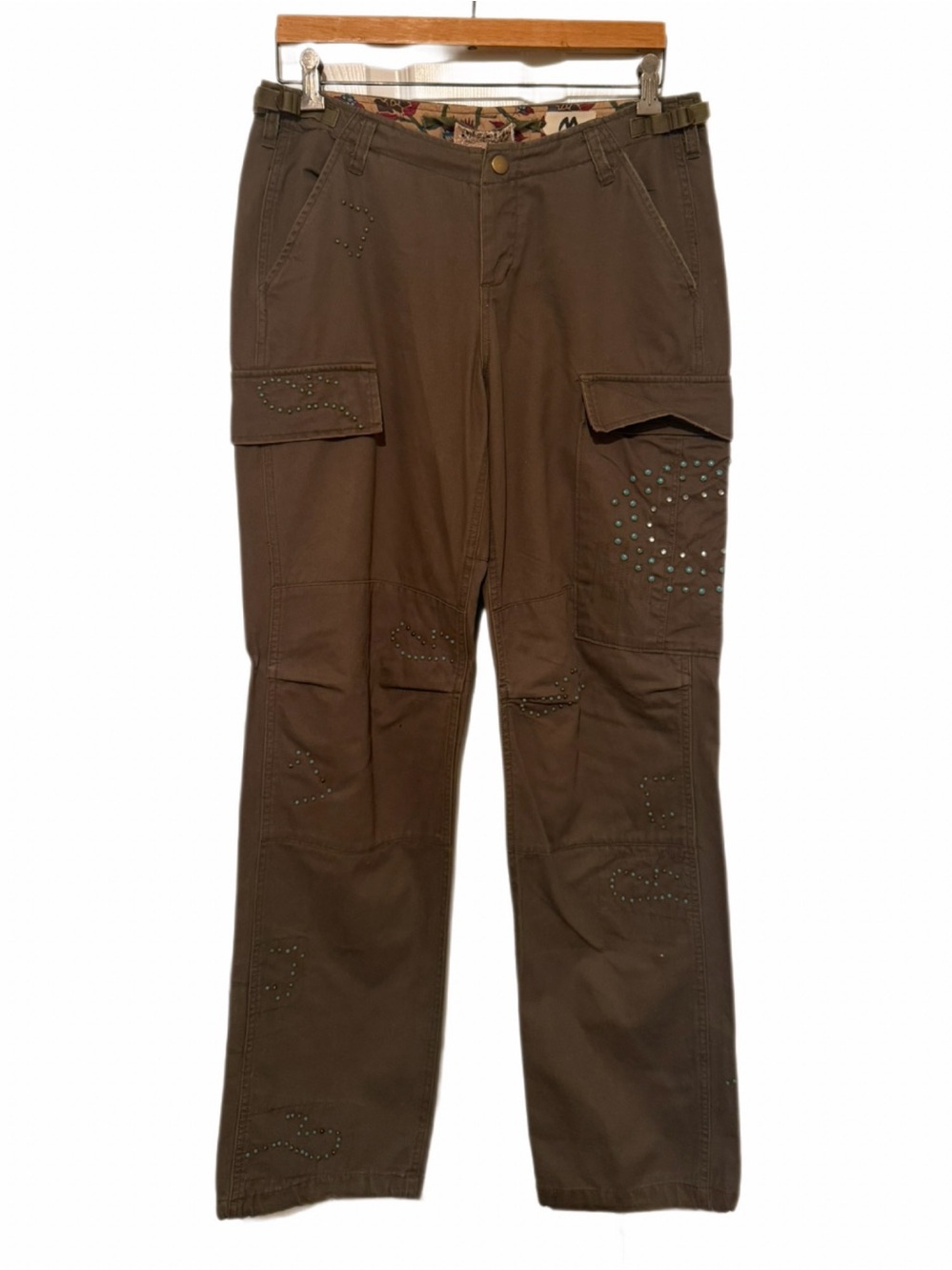 Da-Nang Brown Cargo Pants with Stud Accents